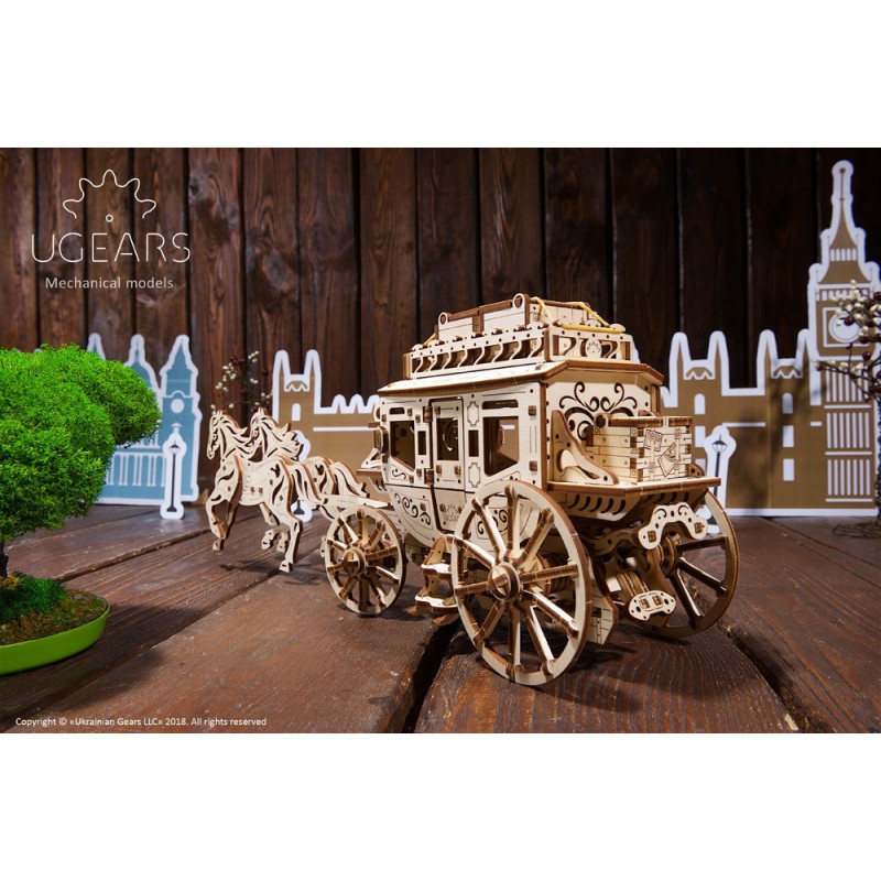 Ugears Конструктор 3D пазл Почтовый дилижанс  70045